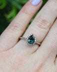 ‘Eden’ 1.12ct Teal Australian Sapphire & Diamond Platinum Ring Ring Jason Ree Design