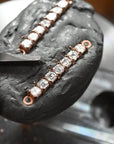 ‘Geode’ Rutilated Champagne Quartz & Diamond Drop Rose Gold Earrings crafting
