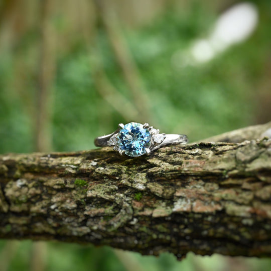 ‘Talia’ 1.06ct Aquamarine & Diamond Platinum Ring Ring Jason Ree Design