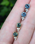‘Trinity’ Australian Green Sapphire & Diamond 18ct Yellow Gold Earrings Earrings Jason Ree Design