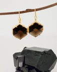 ‘Plateau’ Smokey Quartz Yellow Gold Earrings Earrings Jason Ree Design
