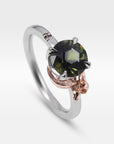 ‘Gumleaf’ Solitaire 1.23ct Australian Green/Bronze Sapphire Ring Ring Jason Ree Design