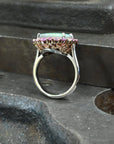 ‘Manuka Flower’ 5ct Black Opal, Purple Sapphire & Diamond Platinum Ring Ring Jason Ree Design