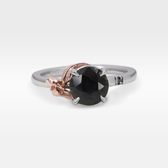 ‘Gumleaf’ Solitaire 1.23ct Australian Green/Bronze Sapphire Ring Ring Jason Ree Design