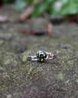 ‘Gumleaf’ Solitaire 1.23ct Australian Green/Bronze Sapphire Ring on stone