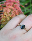 ‘HighWire’ 1.30ct Oval Blue Green Australian Sapphire Rose Gold Ring Ring Jason Ree Design