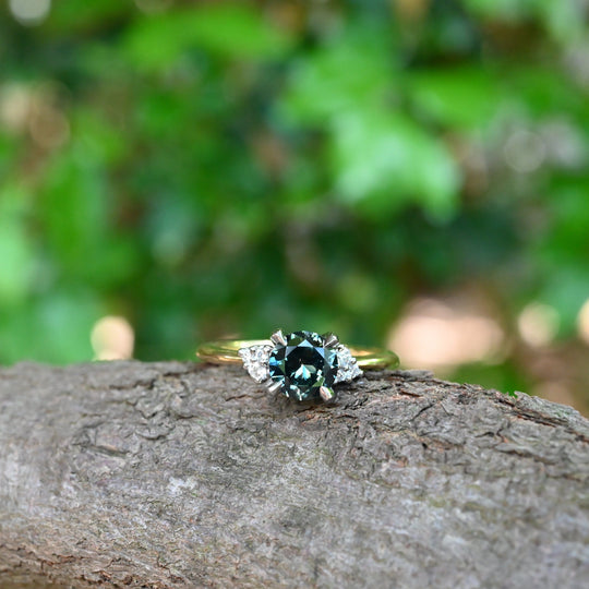 ‘Thea’ 1.21ct Australian Parti Sapphire & Diamond 18ct Yellow Gold Ring Ring Jason Ree Design