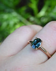 ‘HighWire’ 1.30ct Oval Blue Green Australian Sapphire Rose Gold Ring Ring Jason Ree Design
