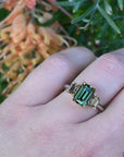 ‘Dryad’ 2.52ct Australian Green Sapphire & Arglye Champagne Diamond Ring Ring Jason Ree Design