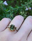 ‘Dryad’ 2.52ct Australian Green Sapphire & Arglye Champagne Diamond Ring Ring Jason Ree Design