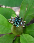 ‘Dryad’ 2.52ct Australian Green Sapphire & Arglye Champagne Diamond Ring Ring Jason Ree Design
