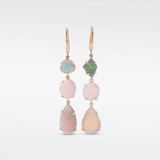 ‘Landslide’ Australian Crystal Opal Yellow Gold Earrings Earrings Jason Ree Design
