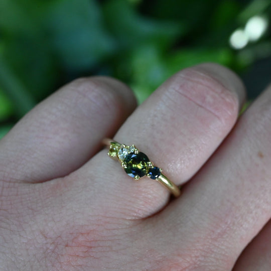 ‘Rockpool’ 0.59ct Australian Bi-colour Sapphire & Diamond 18ct Yellow Gold Ring Ring Jason Ree Design