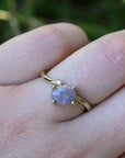 ‘Purple Haze’ 0.80ct Black Opal & Diamond Yellow Gold Ring Ring Jason Ree Design