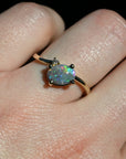 ‘Purple Haze’ 0.80ct Black Opal & Diamond Yellow Gold Ring Ring Jason Ree Design