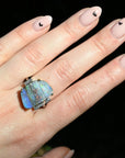 ‘Despina’ 9.2ct Australian Boulder Opal & Diamond Platinum Ring Ring JasonRee