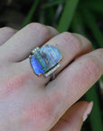 ‘Despina’ 9.2ct Australian Boulder Opal & Diamond Platinum Ring Ring JasonRee
