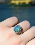 ‘Venetia’ 2.57ct Black Opal & Diamond Platinum & 22ct Gold Ring Ring Jason Ree Design