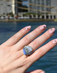 ‘Despina’ 9.2ct Australian Boulder Opal & Diamond Platinum Ring Ring JasonRee