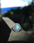 ‘Venetia’ 2.57ct Black Opal & Diamond Platinum & 22ct Gold Ring Ring Jason Ree Design