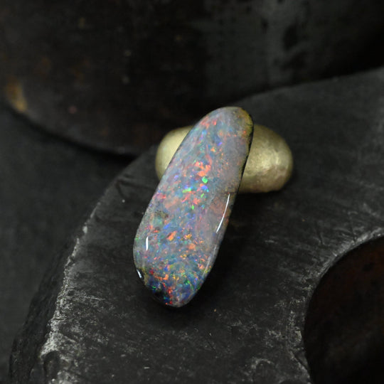 ‘Kosima’ 3.90ct Australian Boulder Opal & Diamond Yellow Gold Necklace Necklace Jason Ree Design
