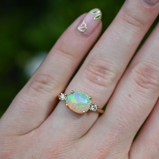 ‘Nimbus’ 1.98ct Crystal Opal & Diamond Gold Ring Ring Jason Ree Design