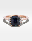 'Zoe' 1.93ct Unheated Australian Teal Square Emerald-cut Rose Gold Ring Ring Jason Ree Design
