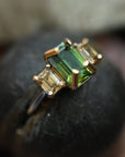 ‘Dryad’ 2.52ct Australian Green Sapphire & Arglye Diamond Ring Ring Jason Ree Design