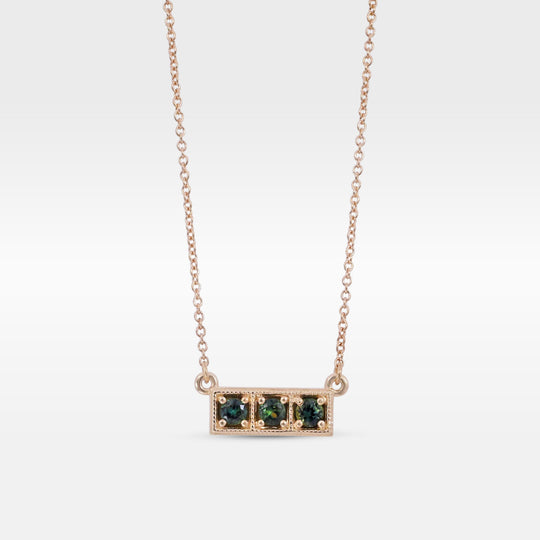 ‘Esme’ Vintage inspired Australian Sapphire Yellow Gold Necklace Necklace Jason Ree Design