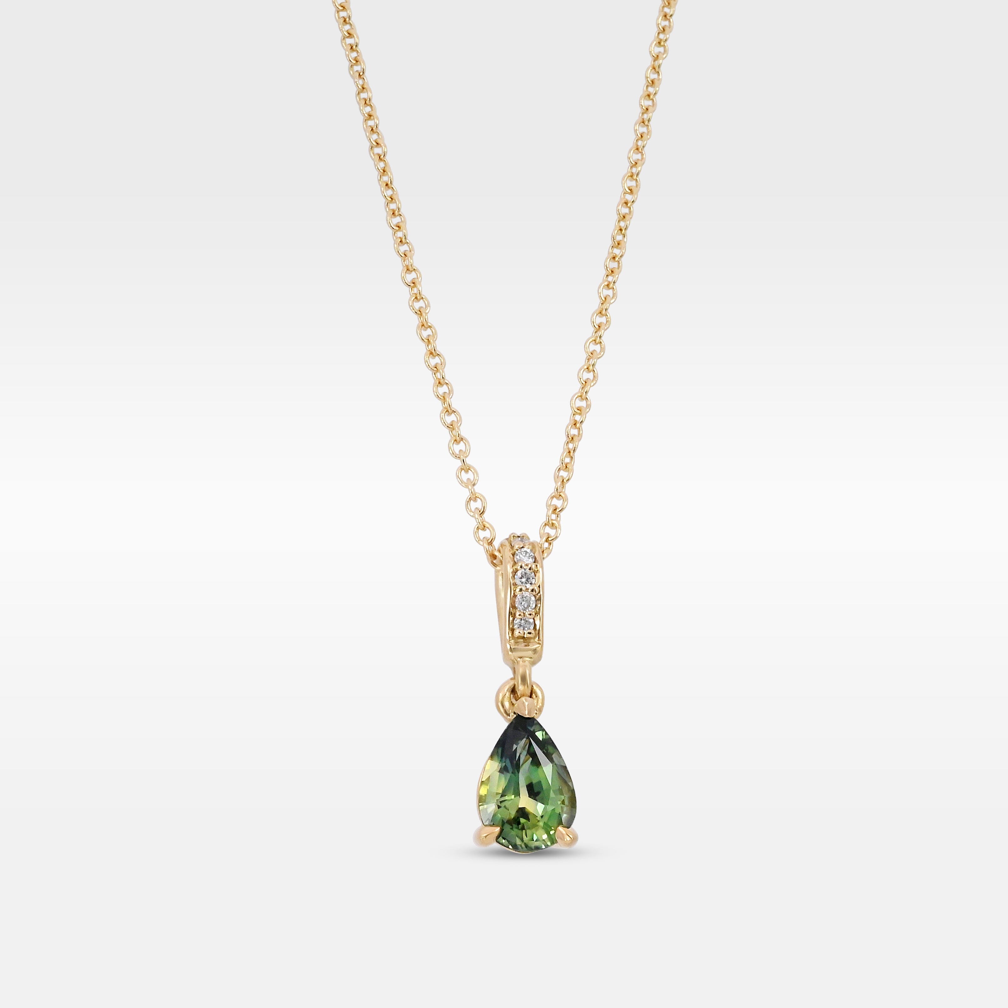 Isabeau' 0.77ct Green Australian Sapphire 18ct Gold Necklace