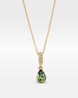 ‘Isabeau’ 0.77ct Green Australian Pear-Cut Sapphire 18ct Gold Necklace Necklace Jason Ree Design