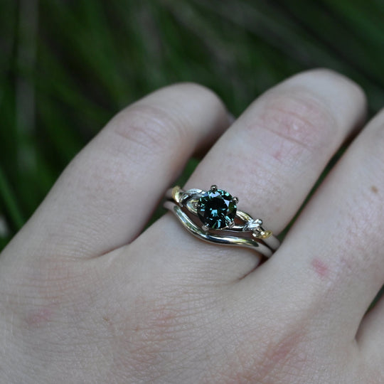 ‘Gumleaf Love Knot’ 1.01ct Australian Teal Sapphire Ring Ring Jason Ree Design