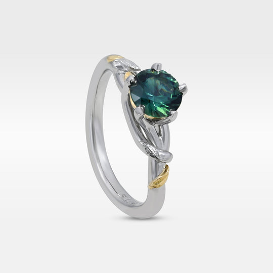 ‘Gumleaf Love Knot’ 1.01ct Australian Teal Sapphire Ring Ring Jason Ree Design