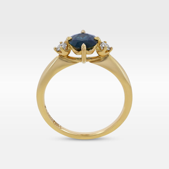 ‘Remy’ 1.23ct Blue Green Australian Sapphire & Diamond Ring Ring Jason Ree Design