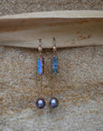 ‘Hibiscus’ 3.14cts Australian Boulder Opal & Pearl Rose Gold Earrings Earrings Jason Ree Design