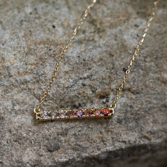 ‘Antoinette’ 0.86cts Natural Peach Zircon Yellow Gold Necklace Necklace Jason Ree Design