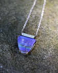 ‘Despina’ 7.1ct Australian Boulder Opal & Diamond 18ct Necklace Necklace Jason Ree Design