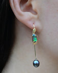 ‘Hibiscus’ 3.02cts Australian Boulder Opal & Pearl Yellow Gold Earrings Earrings Jason Ree Design