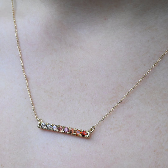 ‘Antoinette’ 0.86cts Natural Peach Zircon Yellow Gold Necklace Necklace Jason Ree Design