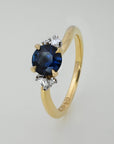 'Swell' Australian Blue Sapphire & Diamond Yellow Gold Ring Ring Jason Ree Design