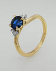 'Swell' Australian Blue Sapphire & Diamond Yellow Gold Ring Ring Jason Ree Design
