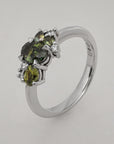 'Mini Spatter' Australian Green Sapphire Platinum Ring Ring Jason Ree Design