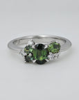 'Mini Spatter' Australian Green Sapphire Platinum Ring Ring Jason Ree Design