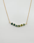 'Grain' 6 Australian Sapphire Yellow Gold Necklace Necklace Jason Ree Design