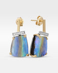 ‘Despina’ 14.85cts Australian Boulder Opal & Diamond Gold Earrings Earrings Jason Ree Design