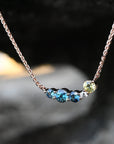 'Seafoam' Australian Sapphire & Diamond Rose Gold Necklace Necklace Jason Ree Design
