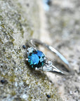 'Storm Swell' Australian Green Sapphire & Diamond Platinum Ring Ring Jason Ree Design