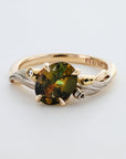 Asymmetrical 'Gumleaf' 1.37cts Australian Parti Sapphire ring Ring Jason Ree Design