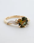Asymmetrical 'Gumleaf' 1.37cts Australian Parti Sapphire ring Ring Jason Ree Design