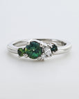 'Rockpool' 0.62ct Green Australian Sapphire & Diamond Platinum Ring Ring Jason Ree Design